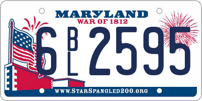 MD license plate 6BL2595