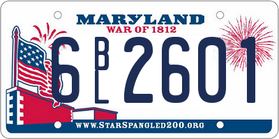 MD license plate 6BL2601