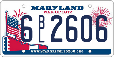 MD license plate 6BL2606