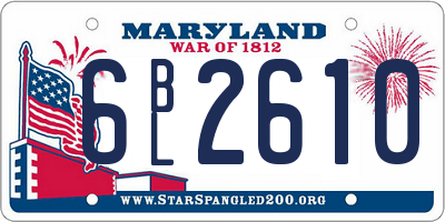MD license plate 6BL2610