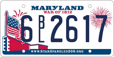 MD license plate 6BL2617