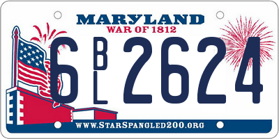 MD license plate 6BL2624