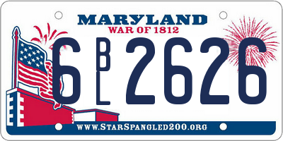 MD license plate 6BL2626