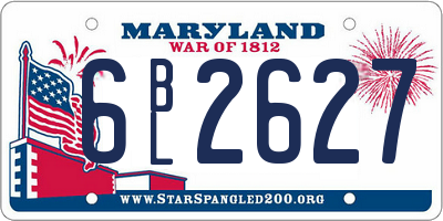 MD license plate 6BL2627