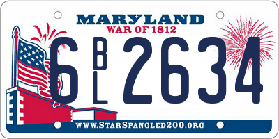 MD license plate 6BL2634