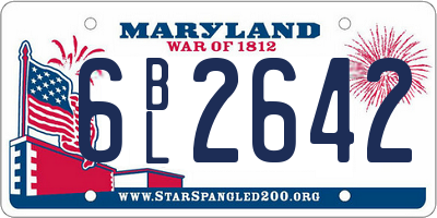 MD license plate 6BL2642