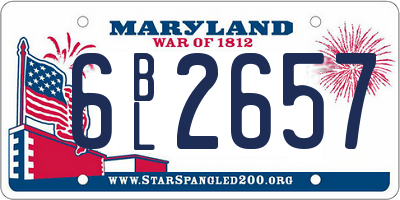 MD license plate 6BL2657
