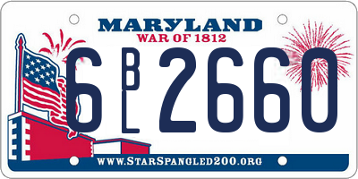 MD license plate 6BL2660