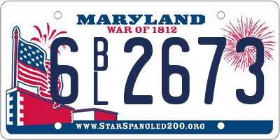MD license plate 6BL2673