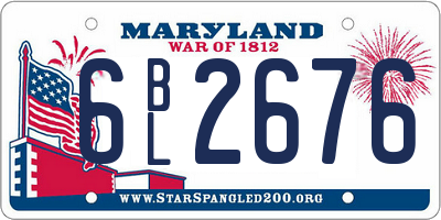 MD license plate 6BL2676