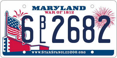 MD license plate 6BL2682