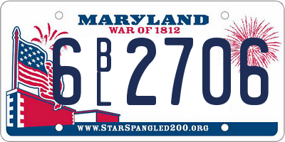 MD license plate 6BL2706