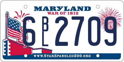 MD license plate 6BL2709