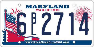 MD license plate 6BL2714