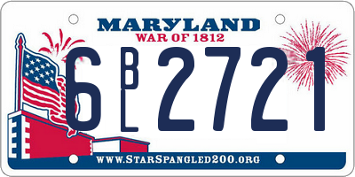 MD license plate 6BL2721