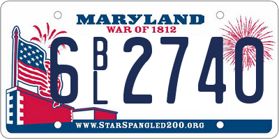 MD license plate 6BL2740
