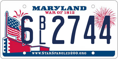 MD license plate 6BL2744