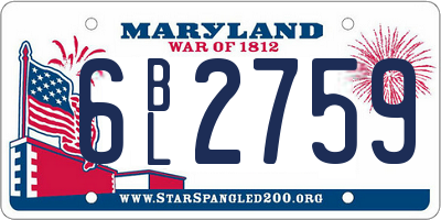 MD license plate 6BL2759