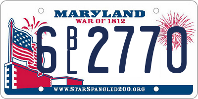 MD license plate 6BL2770