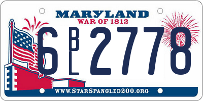 MD license plate 6BL2778