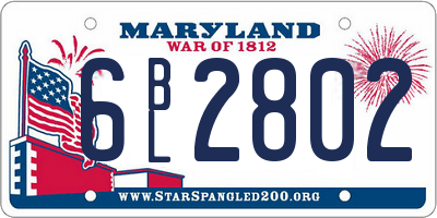 MD license plate 6BL2802