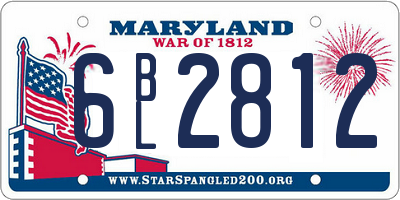 MD license plate 6BL2812