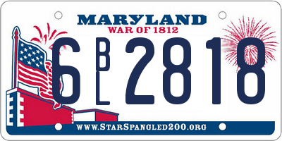 MD license plate 6BL2818
