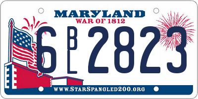 MD license plate 6BL2823