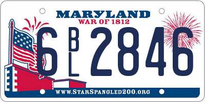 MD license plate 6BL2846