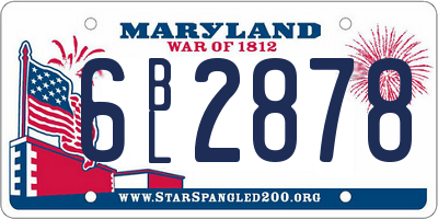 MD license plate 6BL2878