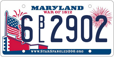 MD license plate 6BL2902
