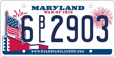 MD license plate 6BL2903