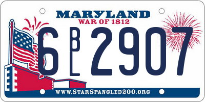 MD license plate 6BL2907