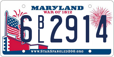 MD license plate 6BL2914