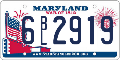 MD license plate 6BL2919