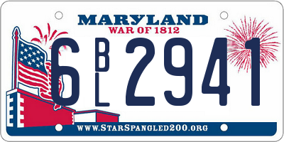 MD license plate 6BL2941