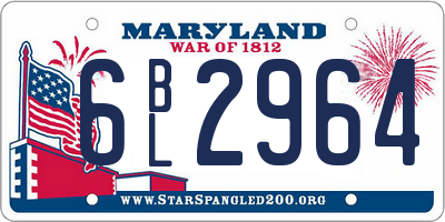 MD license plate 6BL2964