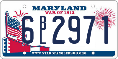 MD license plate 6BL2971