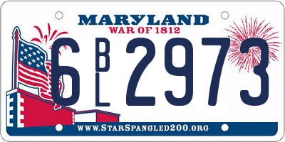 MD license plate 6BL2973