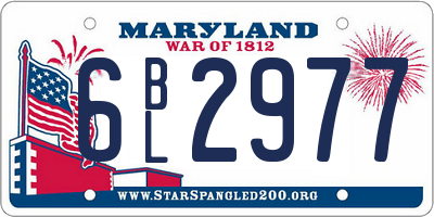MD license plate 6BL2977