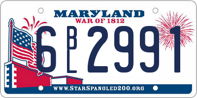MD license plate 6BL2991