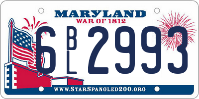 MD license plate 6BL2993