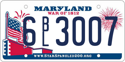 MD license plate 6BL3007