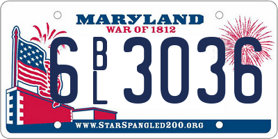 MD license plate 6BL3036