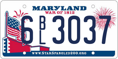 MD license plate 6BL3037