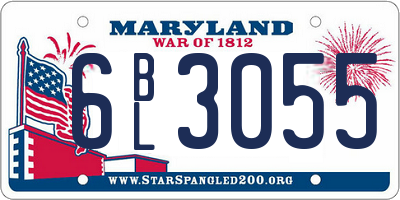 MD license plate 6BL3055