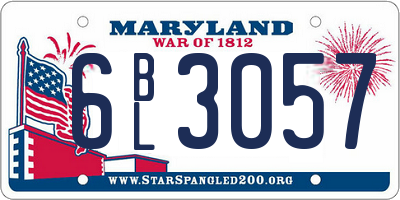 MD license plate 6BL3057