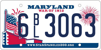 MD license plate 6BL3063