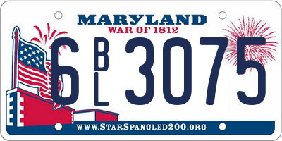 MD license plate 6BL3075