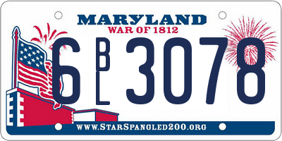 MD license plate 6BL3078